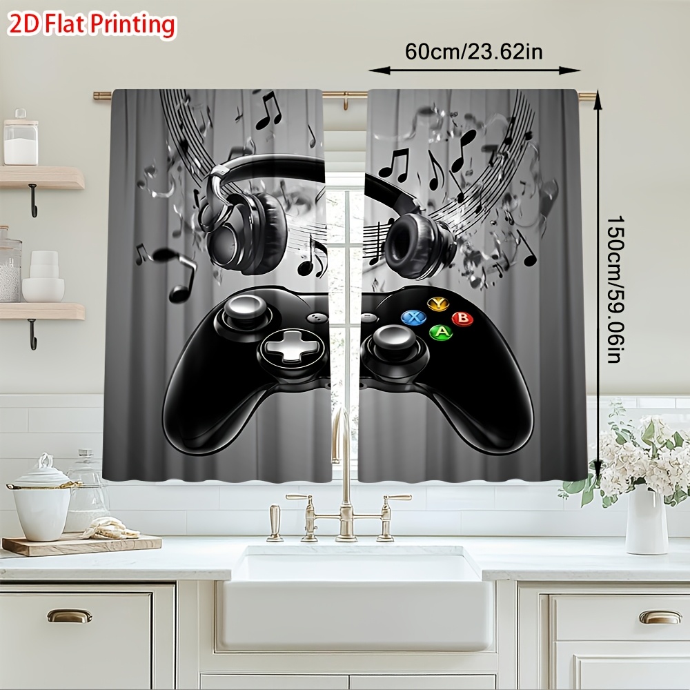 Office Print Tech - قطعتان من ستائر غرفة الألعاب بتصميم