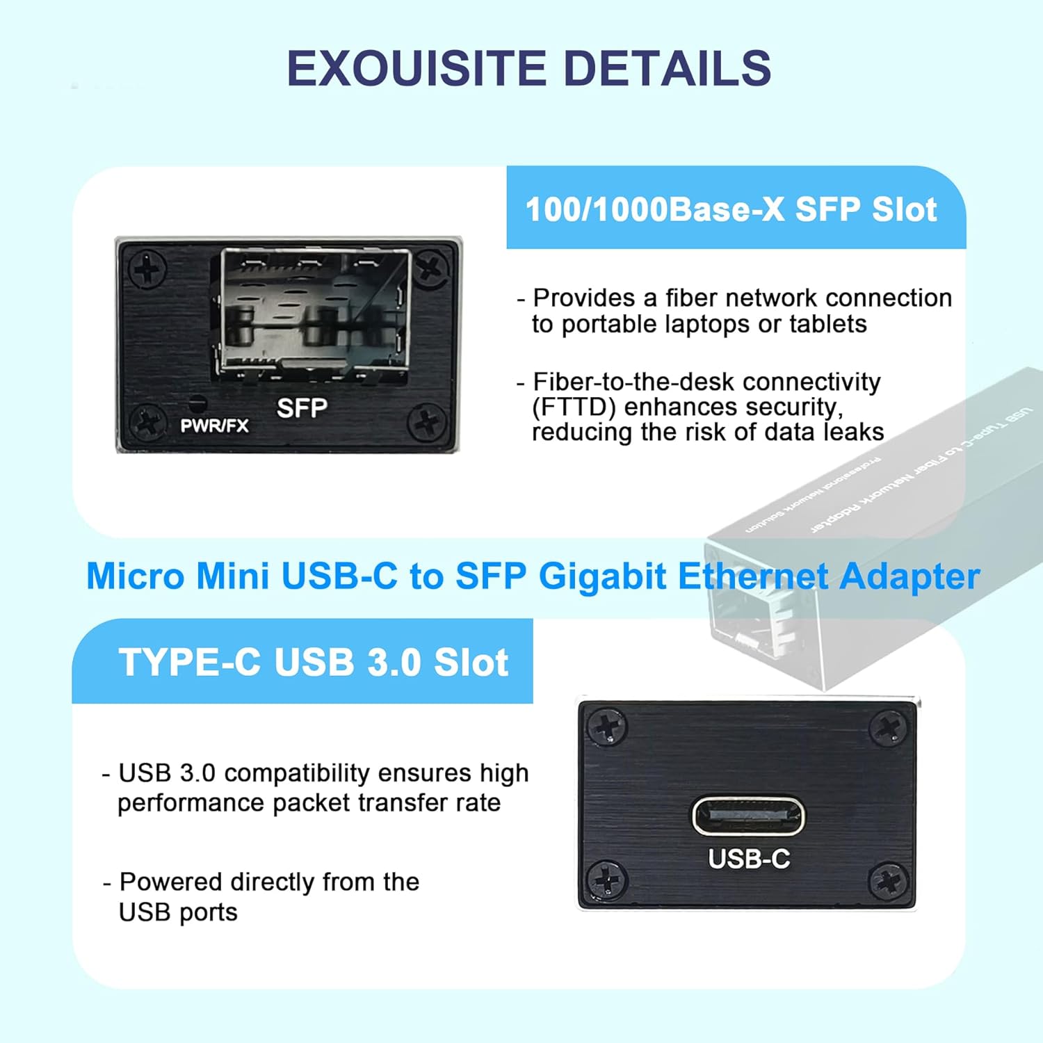 محول USB 3.0 إلى SFP Gigabit E - مراجعة Gigabit Network Card وسعره